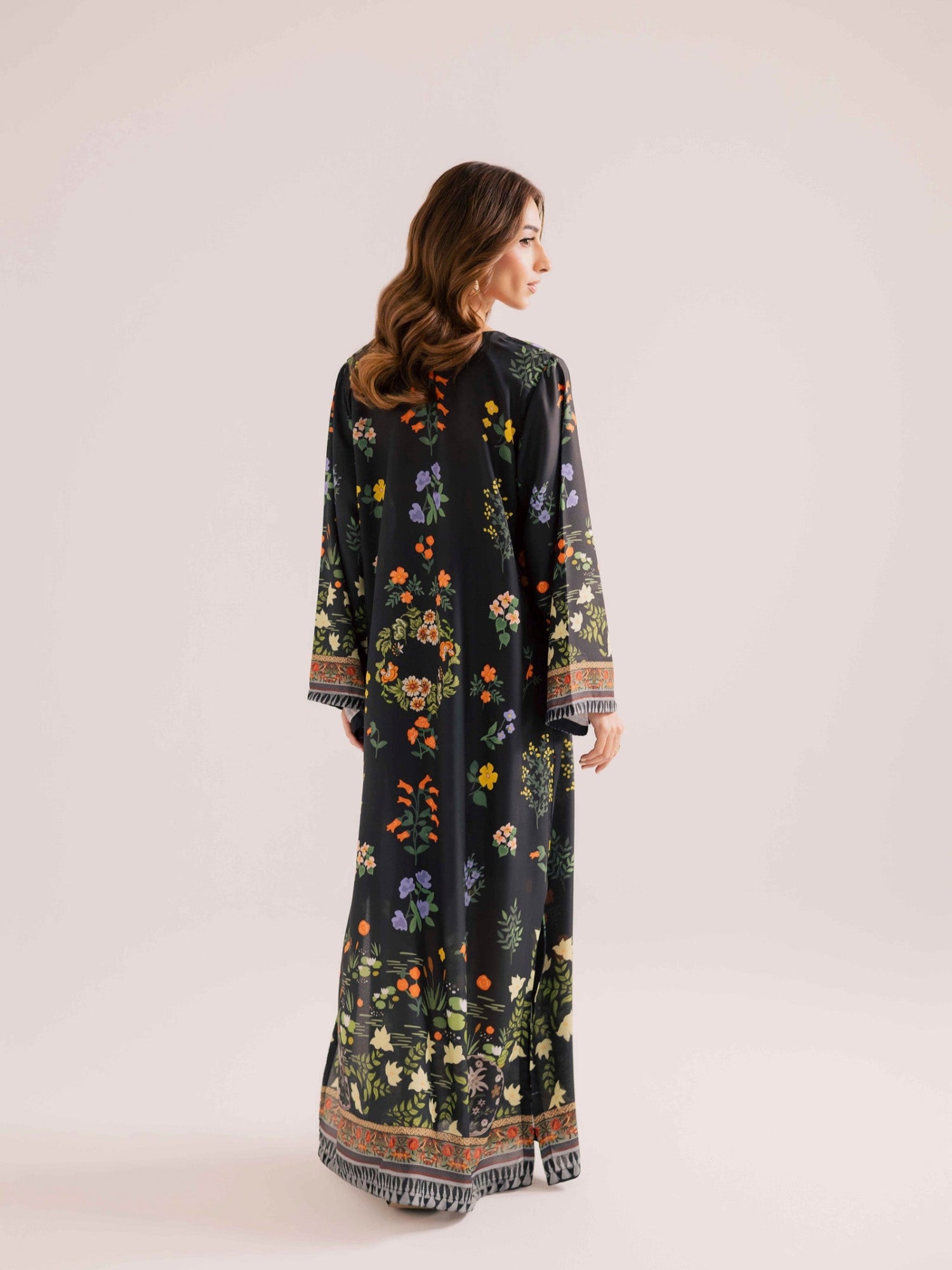 Black Bloom Kaftan