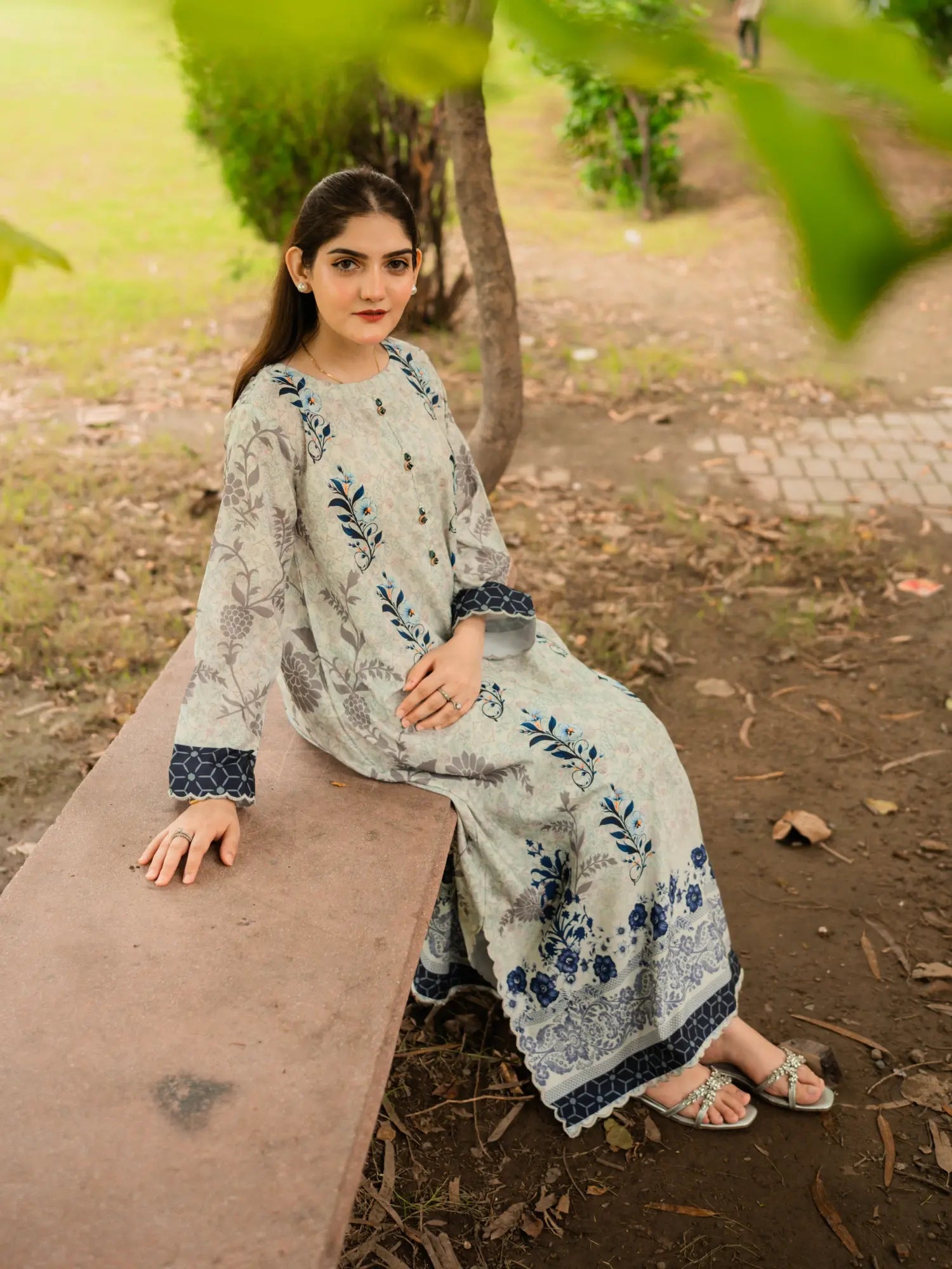 Azure Bloom Kaftan