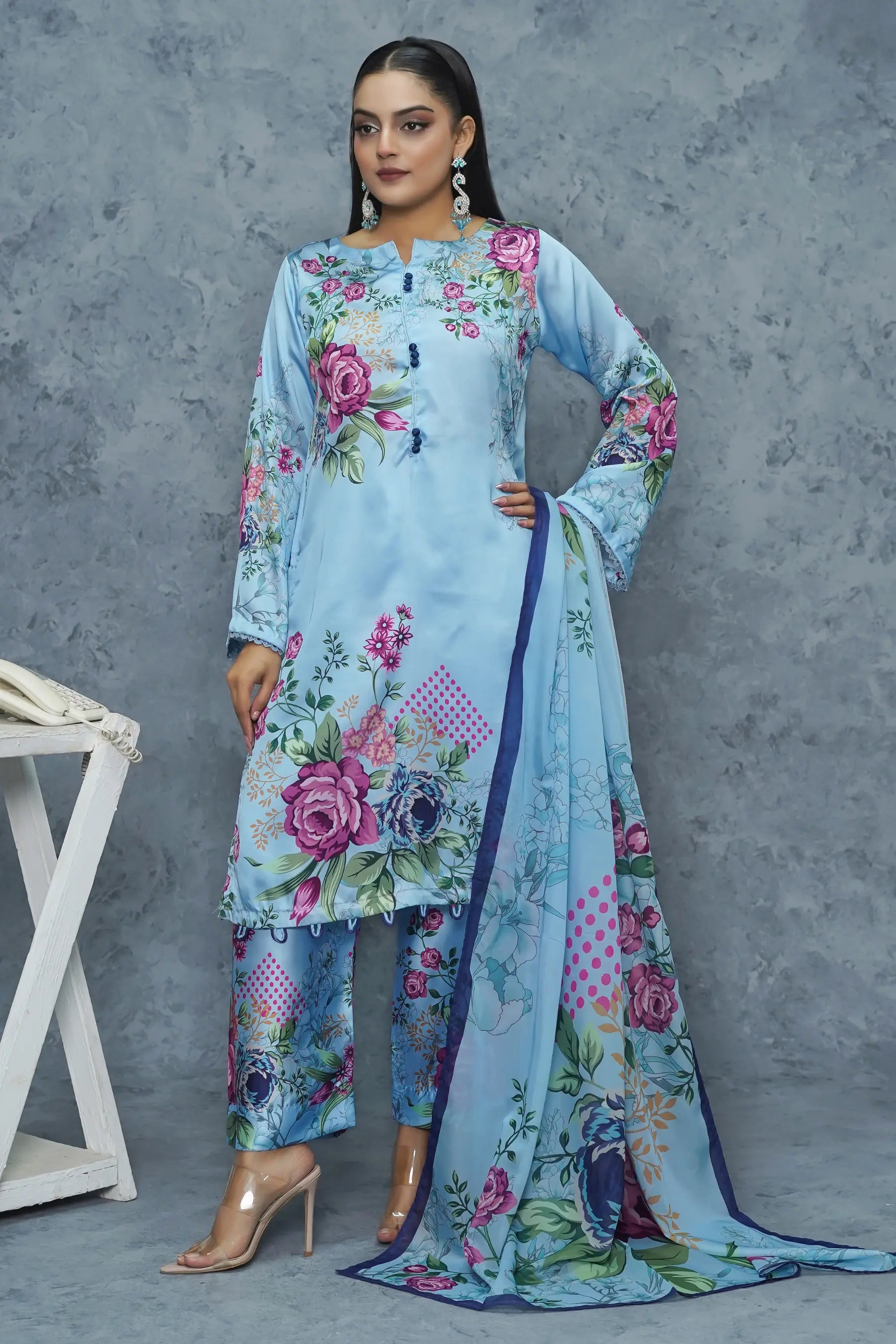 Ethnc 3Piece Stitched Suit