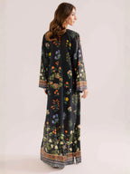 Black Bloom Lawn Kaftan