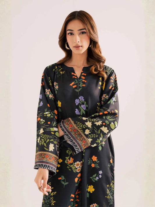 Black Bloom Lawn Kaftan
